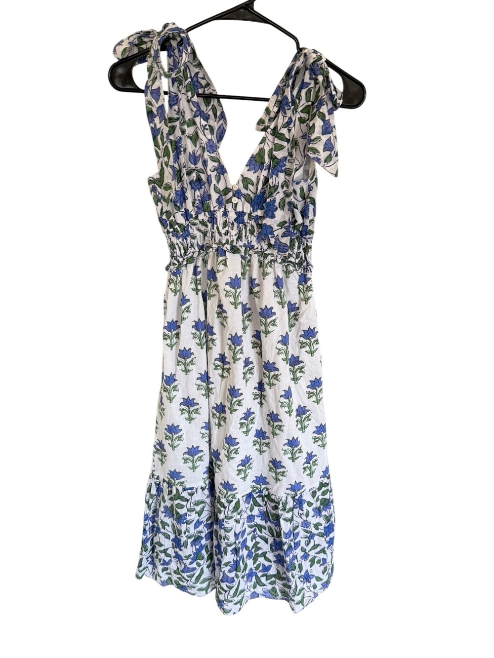 CELINA MOON NEW Blue/Purple & White Cottage-core Midi Dress